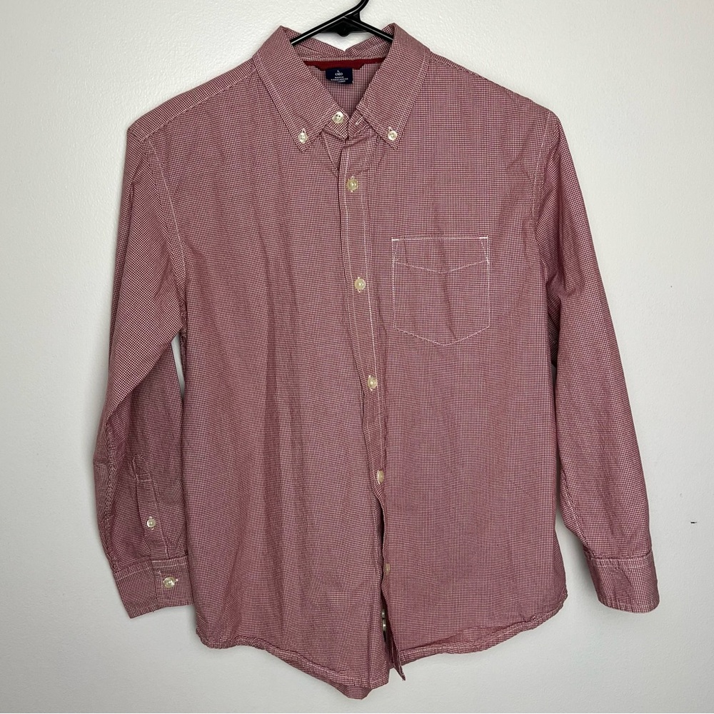 GAP Classic Cotton Checkered Button-Up Shirt Boys‎ 10 Large